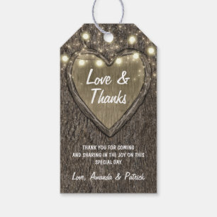 Country Lights Rustic Oak Tree Wedding Vielen Dank Geschenkanhänger
