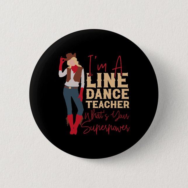 Country Line Dance Dancer Hs0 Uni-Erwachsene White Button (Vorderseite)