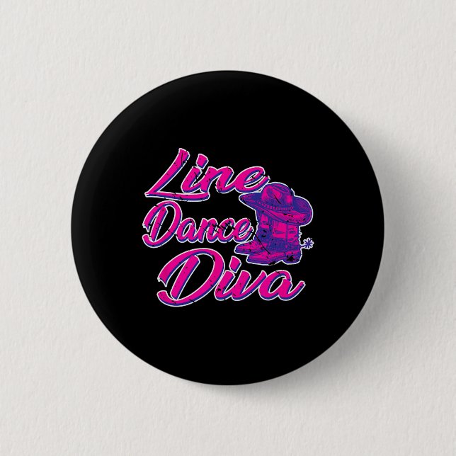 Country Line Tänzerin Diva Frauentanz Button (Vorderseite)