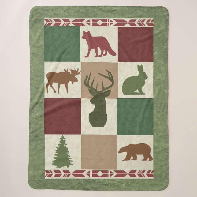 Country Lodge Animal Blanket Sherpadecke (Vorderseite)