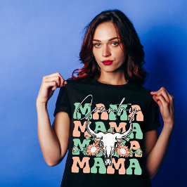 Country Mama Cow Skull Mother Day T-Shirt