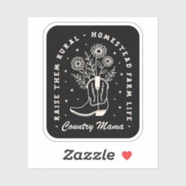 Country Mama Cowgirl Western zitiert schwarz Aufkleber