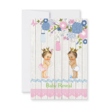 Country Mason Jar Baby Reveitation
