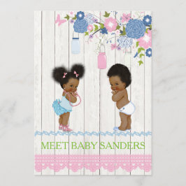 Country Mason Jar Baby Reveitation Einladung