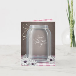 Country Mason Jar Daisy Pink Danke, dass Sie Karte