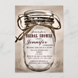 Country Mason Jar Invitations de douche nuptiale