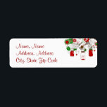 Country Mason Jar Red and Green Christmas Label<br><div class="desc">Country Mason Jar Red and Green Christmas Label</div>