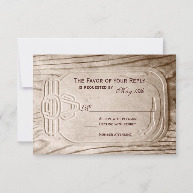 Country Mason Jar Rustic Wood Wedding RSVP Cards (Vorderseite)
