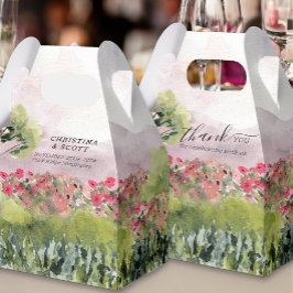 Country Meadow Watercolor Dusty Rose Hochzeit Geschenkschachtel