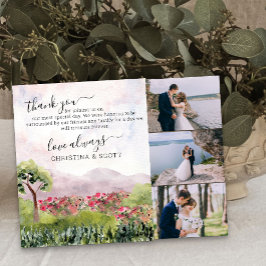 Country Meadow Wedding Watercolor Dankeskarte