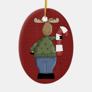 Country Moose céramique ornement de Noël