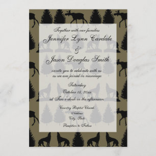 Country Moose Wolves Invitations de mariage pour l