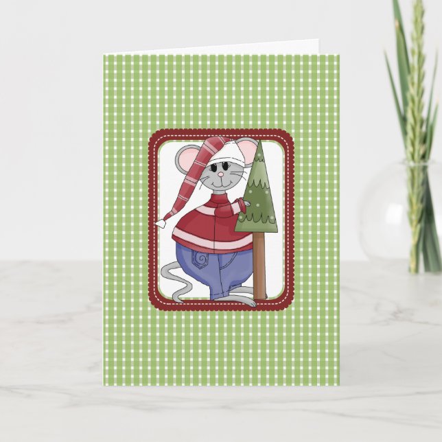 Country Mouse Weihnachtskarten Feiertagskarte (Vorderseite)