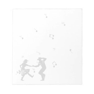 Country Music Dancing Musical Notes Notepad Notizblock