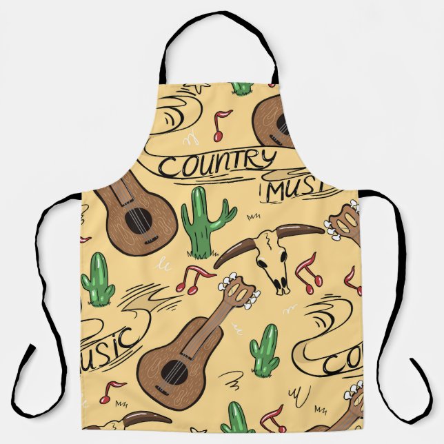 Country Music Gitarre Cactus Pattern Schürze (Vorderseite)