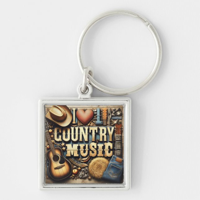 Country Music Keyring. Schlüsselanhänger (Vorne)