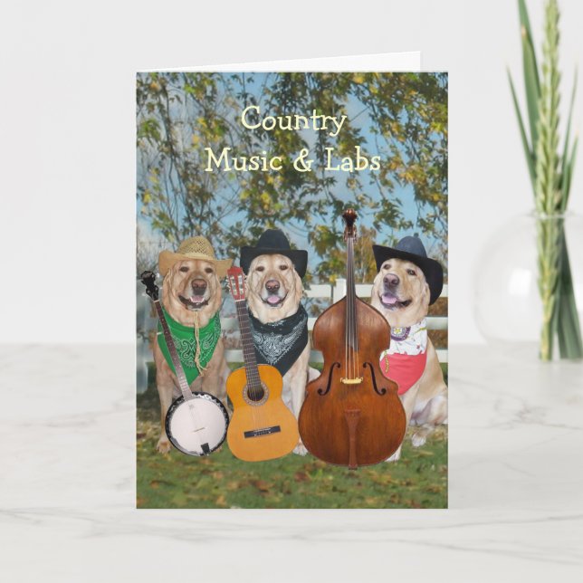 Country Music & Labradors - Individuell zum Geburt Karte (Vorderseite)