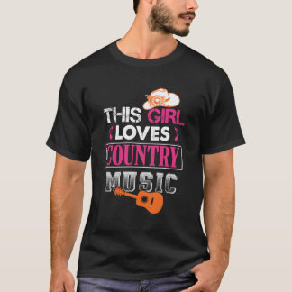 Country Music Ladys Gitarrist Band Cow Line Danci T-Shirt