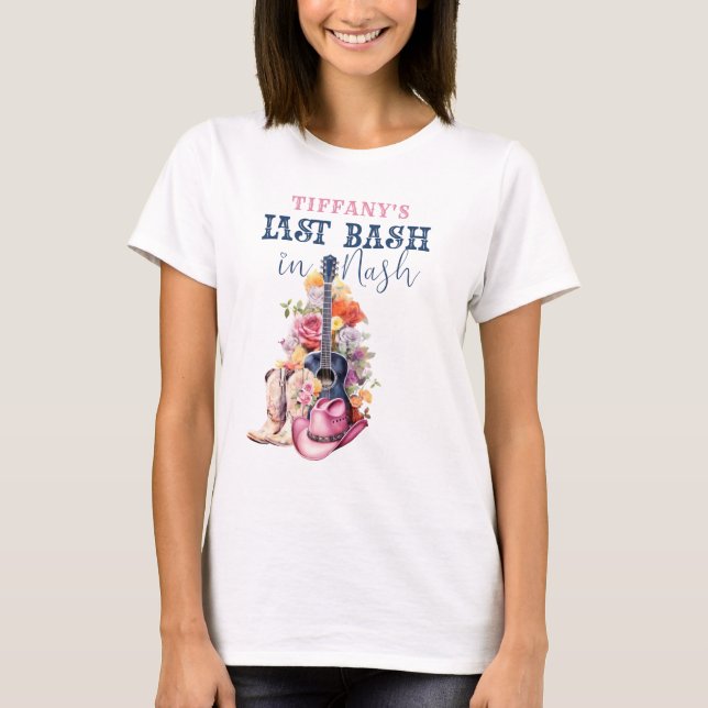Country Music Last Bash in Nash Bachelorette T-Shirt (Vorderseite)