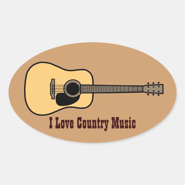 Country Music Ovaler Aufkleber (Vorderseite)