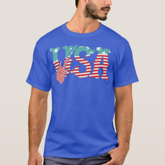 Country Music USA Vintag Guitar American Flag 411 T-Shirt