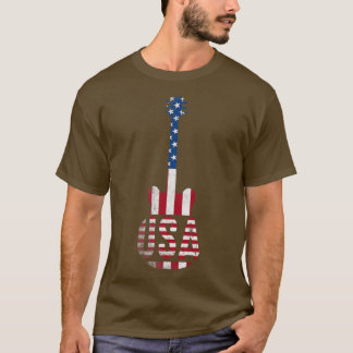 Country Music USA Vintag Guitar American Flag 413 T-Shirt