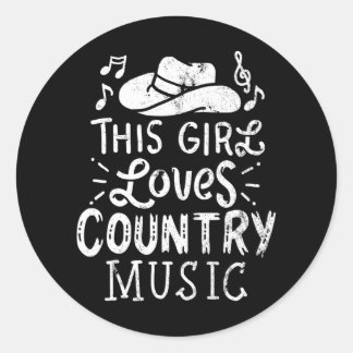 Country Music Western Hat Musician Runder Aufkleber
