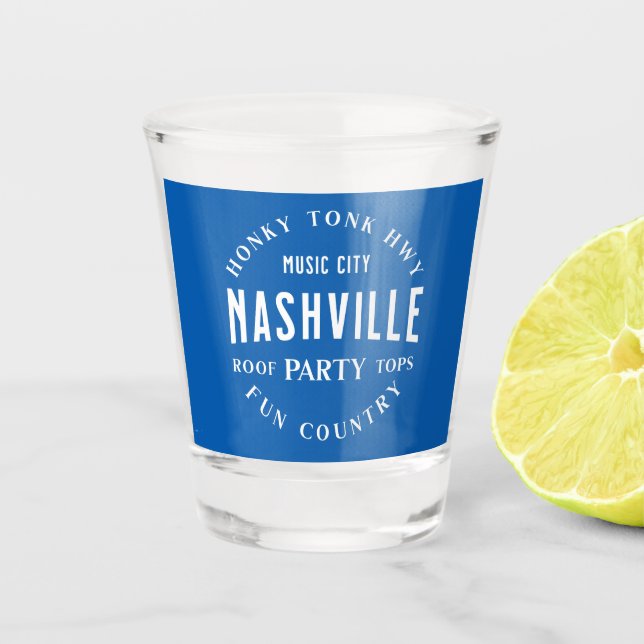 Country Music Whiskey Shot Glass Nashville Party Schnapsglas (Vorderseite)
