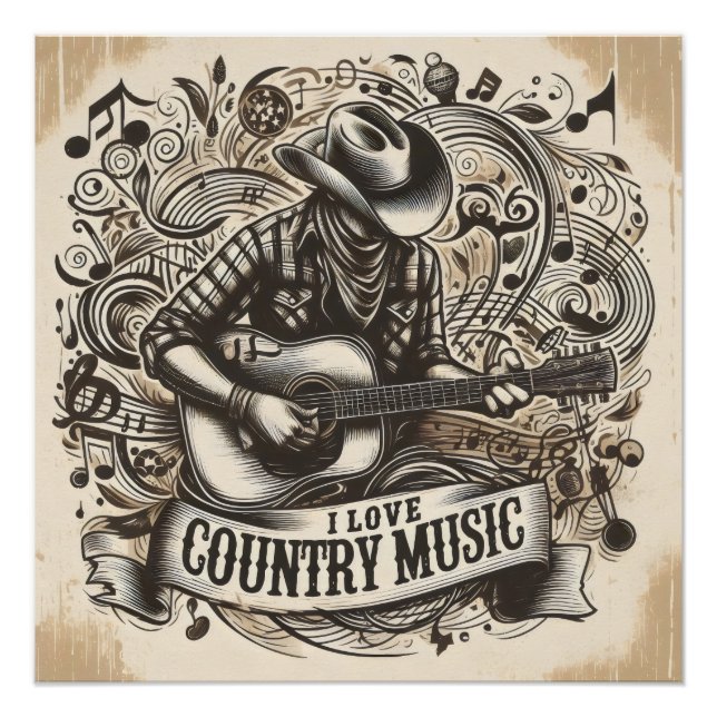 Country-Musik. Poster (Vorderseite)