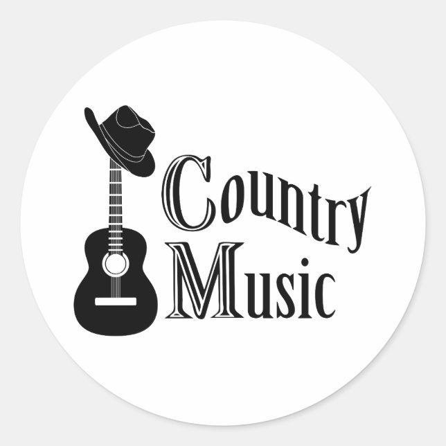 Country Musik Runder Aufkleber (Vorderseite)