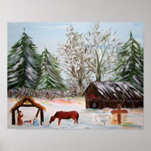 Country Nativity Poster