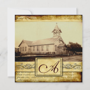 Country Old Church Vintage Hochzeit Einladung