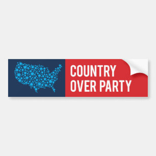 Country Over Party / Republikaner für Joe Biden Autoaufkleber