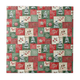 Country patchwork christmas pattern fliese
