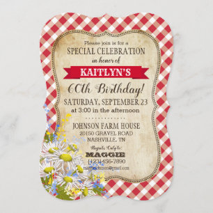 Country Picnic mit Daisy Bouquet Birthday Einladun Einladung