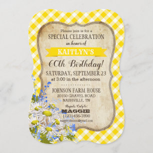 Country Picnic mit Daisy Bouquet Birthday Einladun Einladung