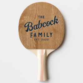 Country Pine Wood Retro Family Name & Year Tischtennis Schläger
