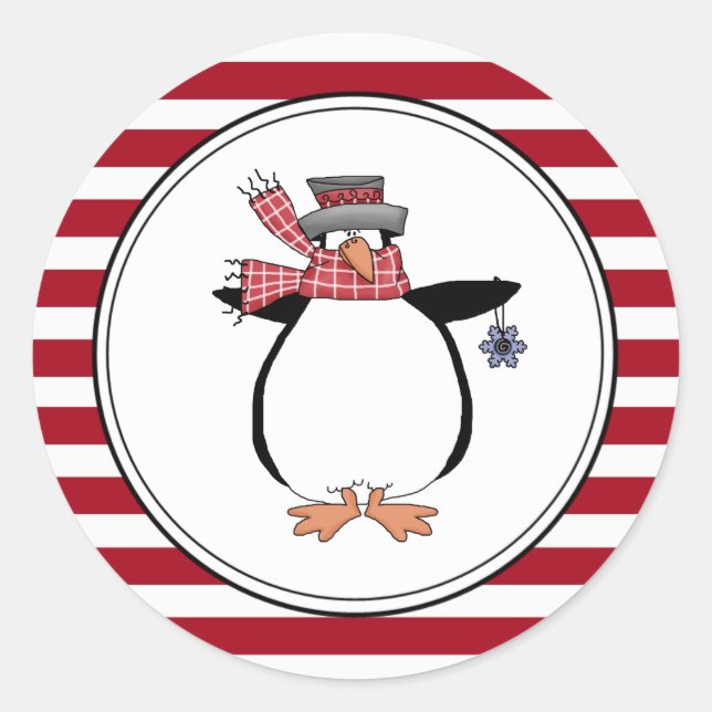 Country Pinguin Holiday Umschlag Aufkleber Sticker (Vorderseite)
