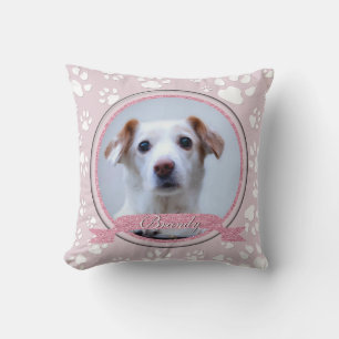 Country Pink Dog Memorial Paw Prints Kissen