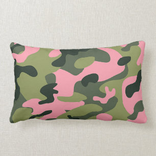Country Pink Green Army Camouflage Camouflage Must Lendenkissen