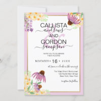 Country Pink Lila Gelb Wilde Blume Hochzeit