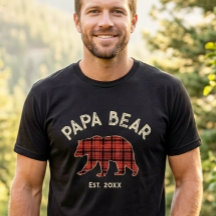 Country Plaid Papa Bear Father Year Established