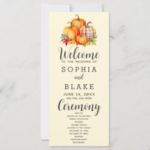 Country Pumpkins Kariert Fall Yellow Wedding Progr