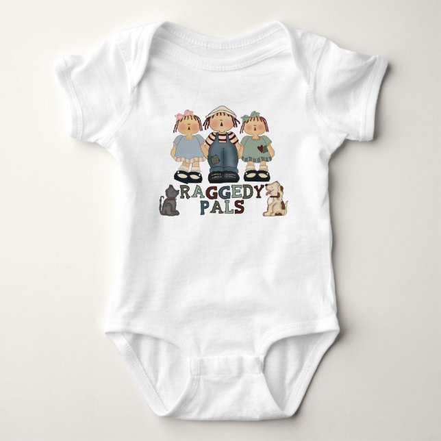 Country Raggedy Ann und Andy Pals Säuglings Bodysu Baby Strampler (Vorderseite)