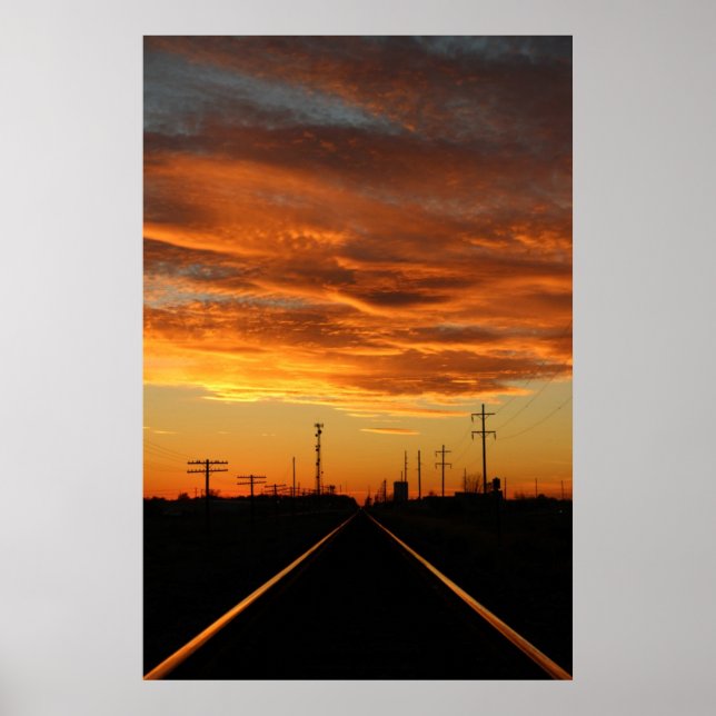 Country Railroad Sunset Poster (Vorne)