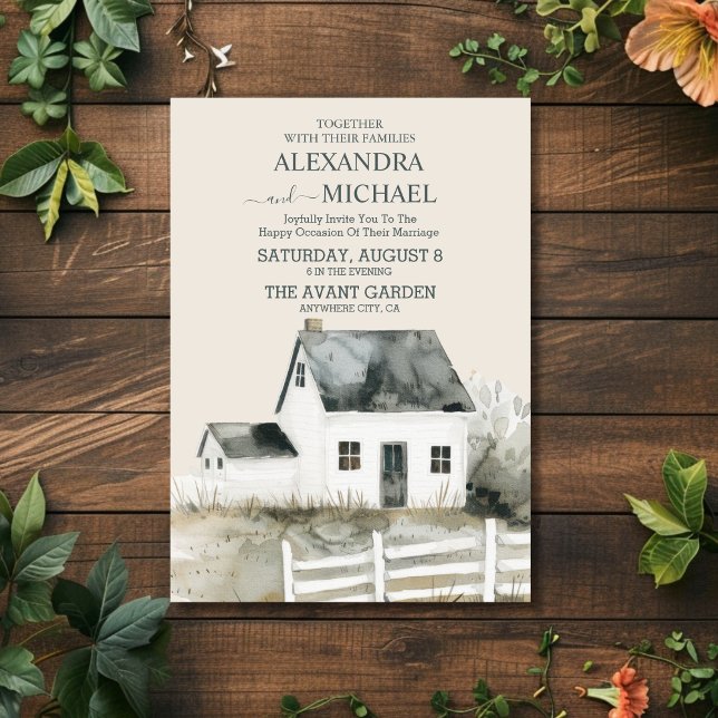 Country Ranch Farm Grange Faire-part de mariage (Créateur téléchargé)