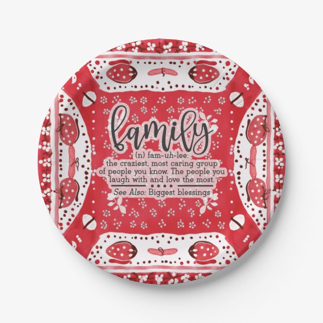 Country Red Bandana Summer Family Wiedersehen Pappteller (Vorderseite)