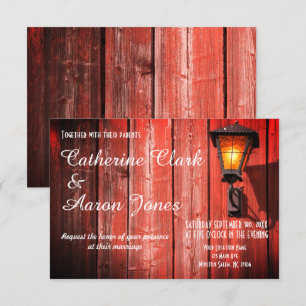 Country Red Barn Wedding - Einladung