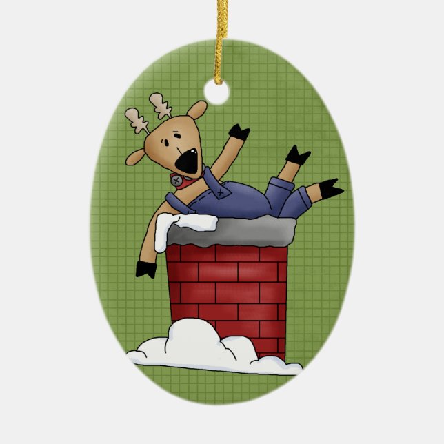 Country Rentier Keramik Weihnachtsdekoration Keramik Ornament (Vorne)