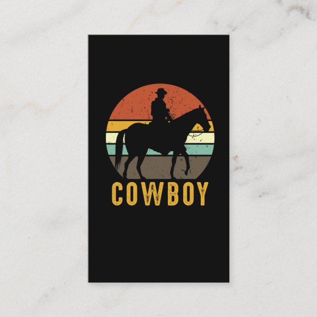 Country Retro Cowboy Western Reiter Visitenkarte (Vorderseite)